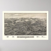 Waterville, NY Panoramic Map - 1885 Poster (Voorkant)