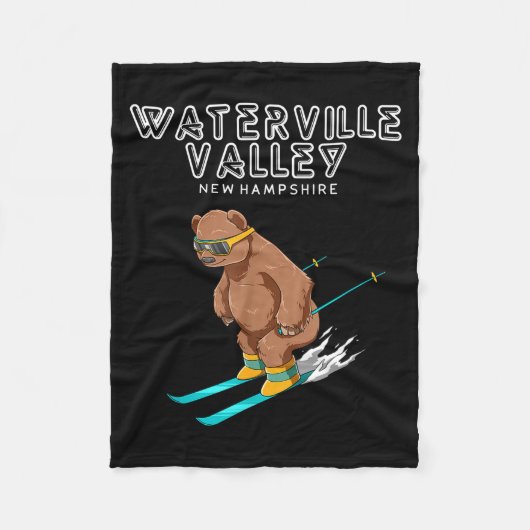 Waterville Valley New Hampshire - Funny Ski Grizzl Fleece Deken (Voorkant)