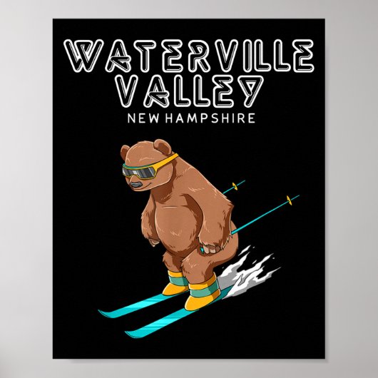 Waterville Valley New Hampshire - Funny Ski Grizzl Poster (Voorkant)