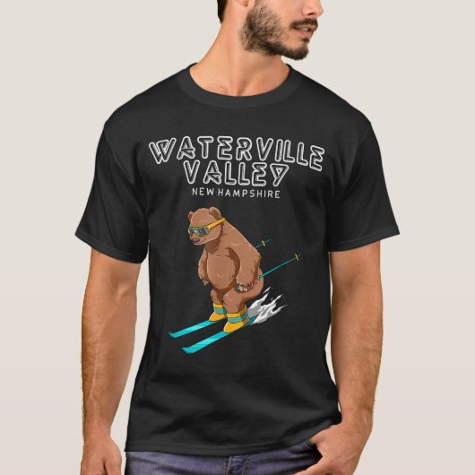 Waterville Valley New Hampshire - Funny Ski Grizzl T-shirt (Voorkant)