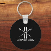 Waterville Valley Rustic Ski Skiski Ski Stokken Sk Sleutelhanger (Voorkant)