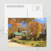 Waterville Vermont Covered Bridge en Village Briefkaart (Voorkant / Achterkant)