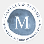 Watervlek op het meer | Afdichting monogram envelo Ronde Sticker (Voorkant)