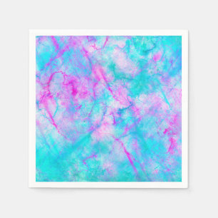 Watervlek Roze & Blauwe Waterverf Suikerspin Vlek Servet