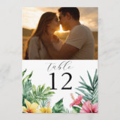 Watervliegtropische Bloemen Foto Tafelnummer (Voorkant)