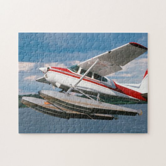 Watervliegtuig bij opstijgen, Victoriawatervallen, Legpuzzel (Horizontaal)