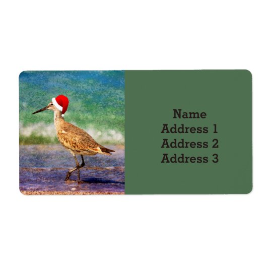 Watervogel in Santa Hat op het kerstadres van de B Etiket (Voorkant)