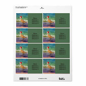 Watervogel in Santa Hat op het kerstadres van de B Etiket (Full Sheet)