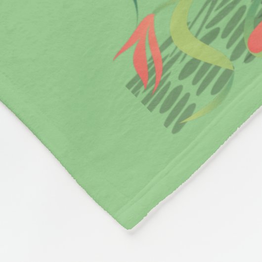 Watervogels Flamingo Couple Tree of Life Greenery Fleece Deken (Hoek)