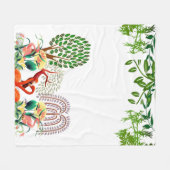 Watervogels Flamingo Couple Tree of Life Greenery Fleece Deken (Voorkant (Horizontaal))