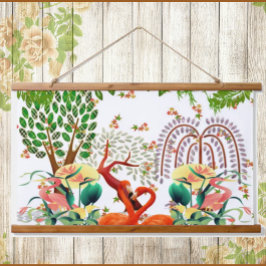 Watervogels Flamingo Koppelboom van het Leven Lent Hangend Wandkleed