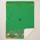 Watervogels Flamingo Tree of Life Greenery Custom Sherpa Deken (Voorkant)