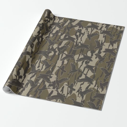 Watervogels jacht camo eend jagers cadeaupapier (Uitgerold)