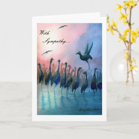 Watervogels, met sympathie... Kaart (Gele Bloem)