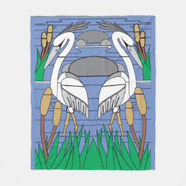 Watervogels Waterverf Pond Pond Scène Zwan Pond Fleece Deken