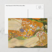 Watervoorraden II van Gustav Klimt, Art Nouveau Briefkaart (Voorkant / Achterkant)