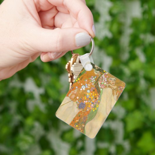 Watervoorraden II van Gustav Klimt, Art Nouveau Sleutelhanger (Hand)