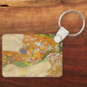 Watervoorraden II van Gustav Klimt, Art Nouveau Sleutelhanger (Voorkant)
