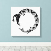 Watervoorziening, Mimbres Pottery Design Canvas Afdruk (Insitu (Houten vloer))