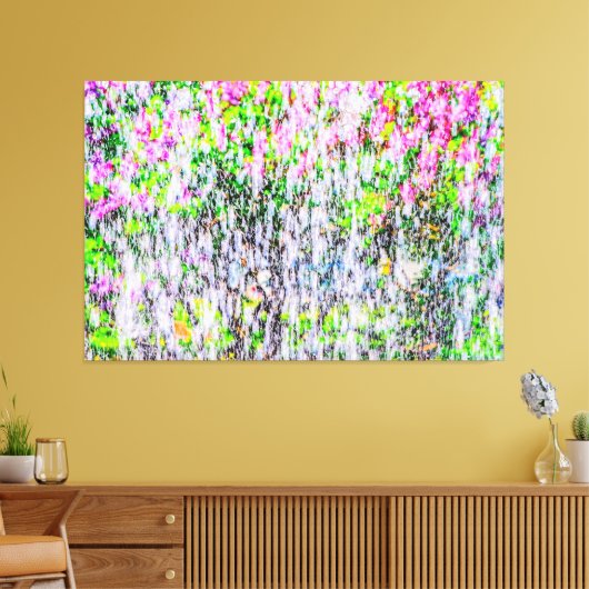 Watervun in de tuin van de Lilacs Canvas Afdruk (Insitu (Woonkamer))