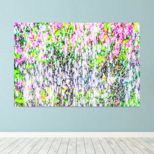 Watervun in de tuin van de Lilacs Canvas Afdruk (Insitu (Houten vloer))