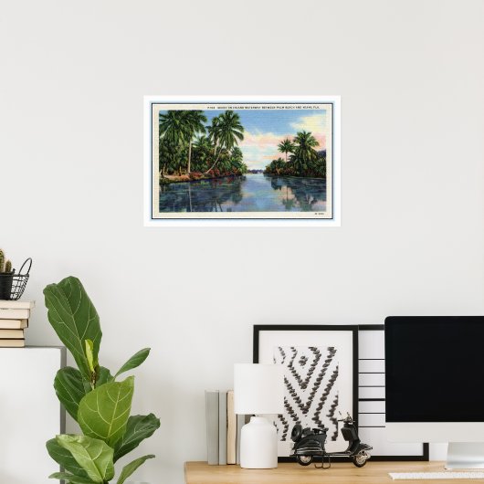  waterweg tussen Miami en Palm Beach Poster (Thuiskantoor)