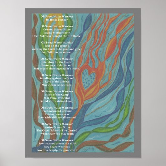 Waterwerper's gedicht en tekening. poster (Voorkant)