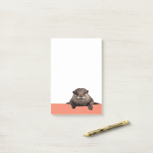 Waterwezels - Schattigee otter Post-it® Notes (Op bureau)