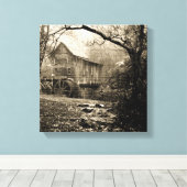  waterwiel canvas afdruk (Insitu (Houten vloer))