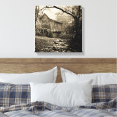  waterwiel canvas afdruk (Insitu (Slaapkamer))