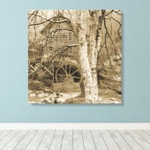  waterwiel canvas afdruk (Insitu (Houten vloer))