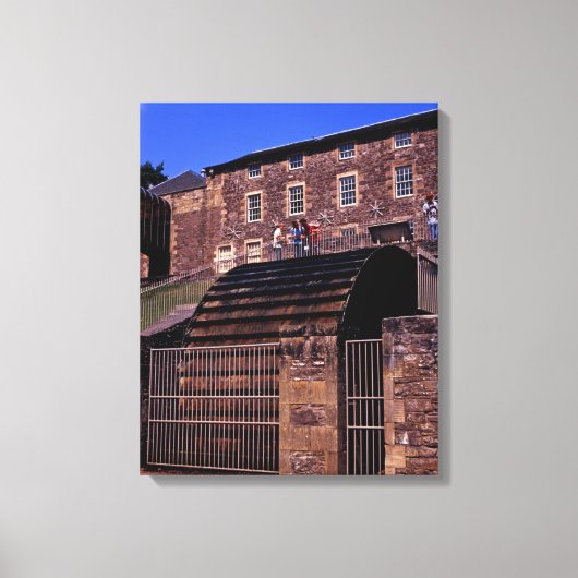Waterwiel New Lanark Scotland Briefkaart Poster Ph Canvas Afdruk (Voorkant)