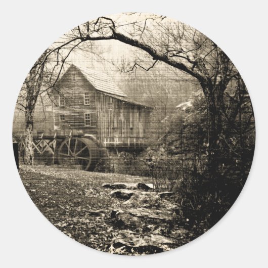  waterwiel ronde sticker (Voorkant)