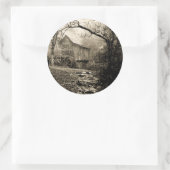  waterwiel ronde sticker (Tas)