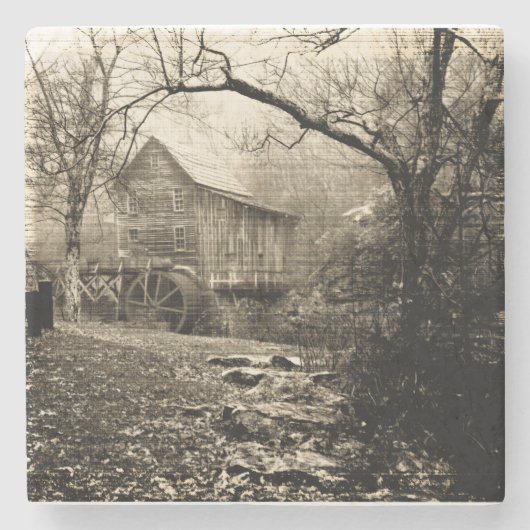  waterwiel stenen onderzetter (Voorkant)