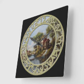 Waterwielkatoen op het water vierkante klok (Hoek)