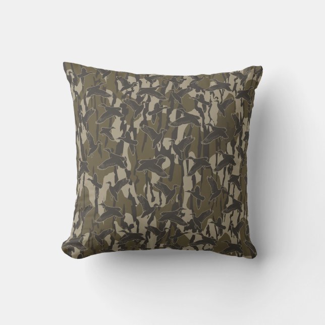 Waterwild jagen op de uiterwaarden Camouflage eend Kussen (Voorkant)