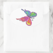 Watery Butterfly Ovale Sticker (Tas)