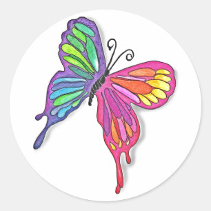 Watery Butterfly Ronde Sticker
