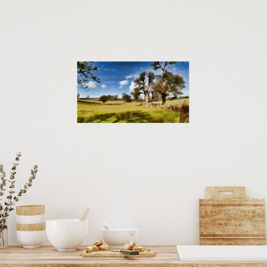 Watery Winter Fields Poster (Keuken)