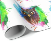 Watery Wood Owl Cadeaupapier (Rol Hoek)