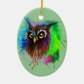 Watery Wood Owl Keramisch Ornament (Voorkant)