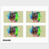 Watery Wood Owl Rechthoekige Sticker (Vel)