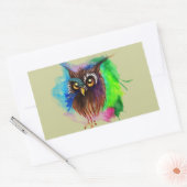 Watery Wood Owl Rechthoekige Sticker (Envelop)