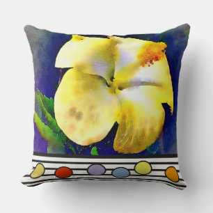 WateryYellow Hibiscus Kussen