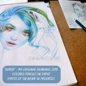 Waterzeemeervrouw Surreal fantasy portret kunst Poster