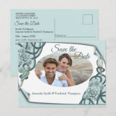 Waterzuigen in Mint blauw / Pine Green Aankondigingskaart (Voorkant / Achterkant)