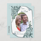 Waterzuigen in Mint blauw / Pine Green Aankondigingskaart (Voorkant / Achterkant)