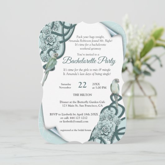 Waterzuigen in Mint blauw / Pine Green Kaart (Staand voorkant)