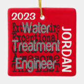 Waterzuiveringsingenieur Extraordinaire CUSTOM Keramisch Ornament (Voorkant)